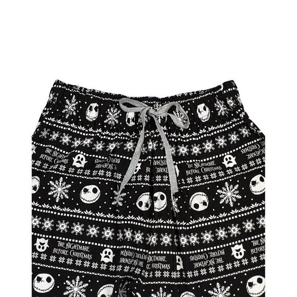 Nightmare Before Christmas Mens Jack Skellington Pajama Bottoms / Black/White - Picture 3 of 3